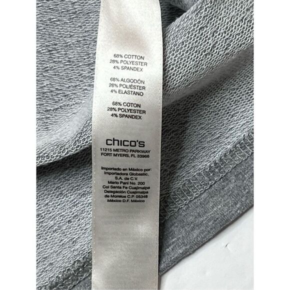 Weekends + Chico's French Terry Gray Sweatshirt 1=M=8/10 Minimalist Casual - Picture 10 of 12